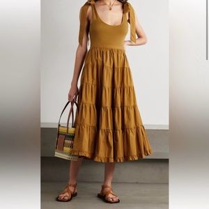 Ulla Johnson tank dress in mustard brown. Never worn purchased at Nordstrom.